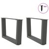 vidaXL Coffee Table Legs V-Shape 2 pcs Anthracite 60x(30-31.3) cm Steel