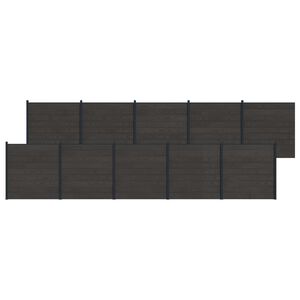 vidaXL Fence Set 10 pcs 1737 x 186 cm WPC and Aluminium Black