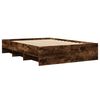 vidaXL Bed Frame without Mattress Smoked Oak 140x200 cm Engineered Wood