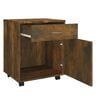 vidaXL Rolling Cabinet Smoked Oak 45x38x54 cm Engineered Wood