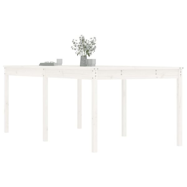 vidaXL Garden Table White 203.5x100x76 cm Solid Wood Pine
