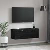 vidaXL Wall-Mounted Cabinet Wall-mounted Black Oak 100 x 36.5 x 35 cm
