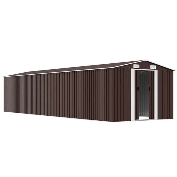 vidaXL Garden Shed Brown 257x990x181 cm Galvanised steel