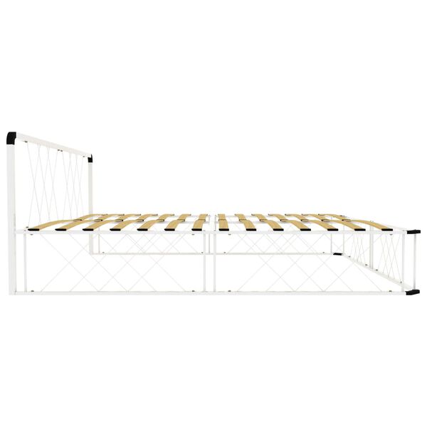 vidaXL Bed Frame without Mattress White Metal 180x200 cm Super King