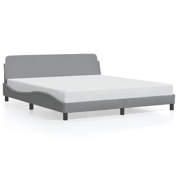 vidaXL Bed Frame "Dover" Light Grey 180x200 cm Super King Fabric