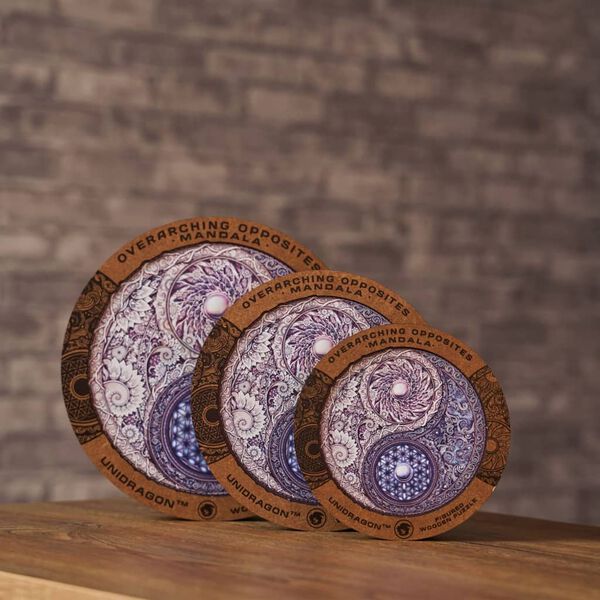 UNIDRAGON 350 Piece Wooden Jigsaw Puzzle Overarching Opposites King Size 33x33 cm