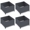 vidaXL Lawn Edging 4 pcs 60 x 60 x 35 cm Steel Anthracite