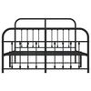 vidaXL Metal Bed Frame without Mattress with Footboard Black 140x190cm