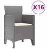 vidaXL Garden Dining Set with Cushions 17 pcs Light Grey PP