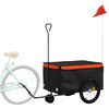 vidaXL Bike Trailer Black and Orange 30 kg Iron