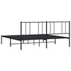 vidaXL Metal Bed Frame without Mattress with Headboard Black 200x200cm