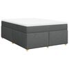 vidaXL Box Spring Bed with Mattress Dark Grey 140x200 cm Fabric