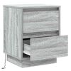 vidaXL Bedside Cabinet Grey 39 x 34.5 x 50 cm Engineered wood