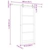 vidaXL Sliding Door White and Black 93 x 211 cm Solid Pine Wood