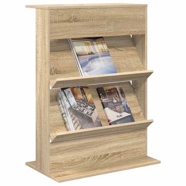 vidaXL Magazine Rack Sonoma Oak 70 x 41 x 96 cm Engineered Wood