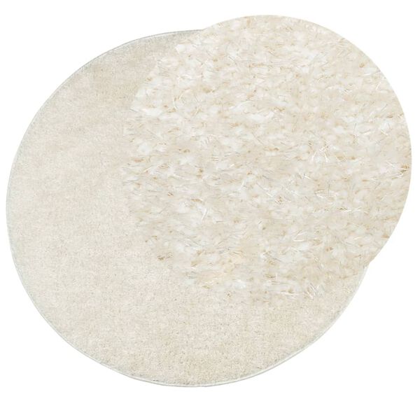 vidaXL Rug ISTAN High Pile Shiny Look Cream &Oslash; 100 cm