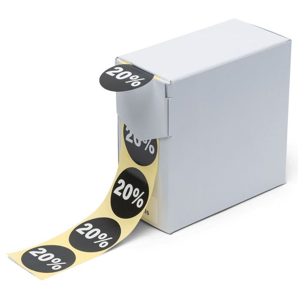 rillprint Discount Stickers 250 pcs x 5 rolls Black and White