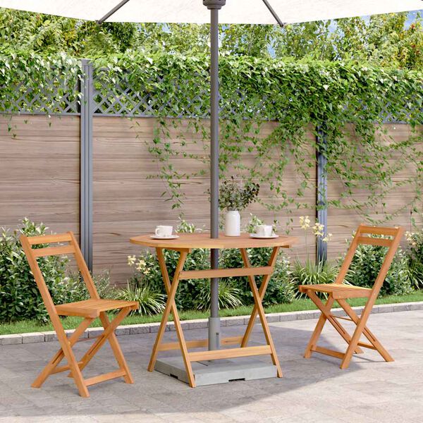 vidaXL Folding Garden Table 90x75 cm Solid Acacia Wood