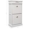 vidaXL Shoe Cabinet White 50x28x98 cm Paulownia Wood