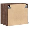 vidaXL Wall-mounted Bedside Cabinet with LED Lights Brown Oak