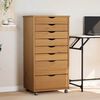 vidaXL Rolling Cabinet with Drawers MOSS Honey Brown Solid Wood Pine