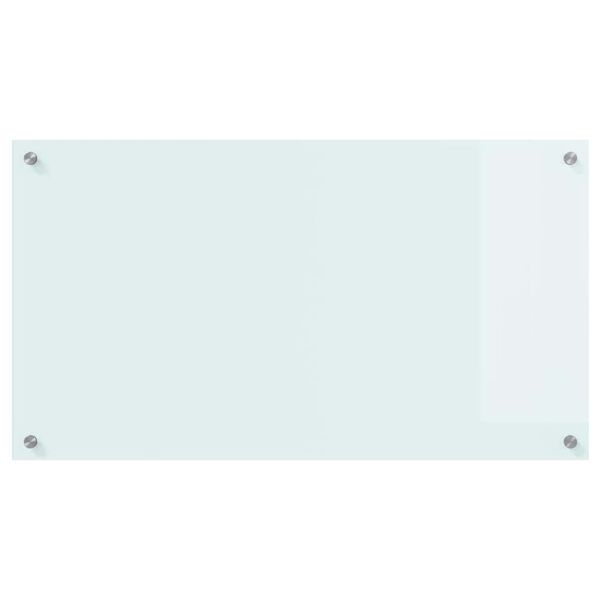 vidaXL Kitchen Backsplash White 90 x 50 cm Tempered Glass