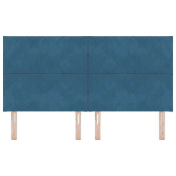 vidaXL Headboard Height Adjustable Dark blue 180 cm Velvet