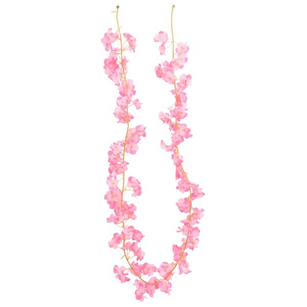 vidaXL Flower Garlands 6 pcs Dark Pink 180 cm