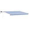vidaXL Retractable Awning Manual Blue and White 350 x 250 cm