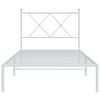 vidaXL Metal Bed Frame without Mattress with Headboard White 90x200cm