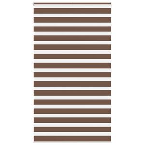 vidaXL Zebra Blind Brown 125x200 cm Fabric Width 120.9 cm Polyester
