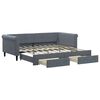 vidaXL Daybed with Trundle&Drawers without Mattress Dark Grey 90x190 cm Single