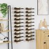 vidaXL Wall-mounted Wine Rack for 10 Bottles 2 pcs Gold Metal