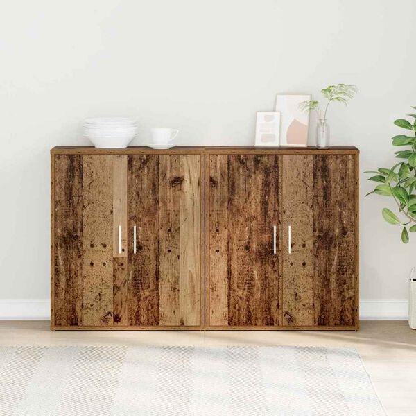 vidaXL Sideboard 2 pcs Old Wood 60 x 31 x 70 cm Engineered Wood
