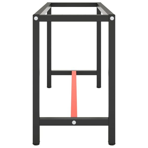 vidaXL Work Bench Frame Matte Black and Matte Red 140x50x79 cm Metal