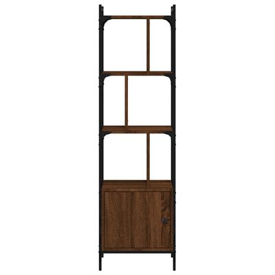 vidaXL Bookcase with Door Brown Oak 44.5x30x154.5 cm Engineered Wood