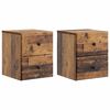 vidaXL Wall-Mounted Bedside Cabinet 2 pcs Old Wood 34.5 x 33 x 40 cm