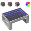 vidaXL Coffee Table with Infinity LED Grey Sonoma 70x53x30 cm