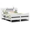 vidaXL Bed Frame without Mattress White 180x200 cm Super King Solid Wood Pine