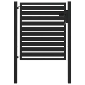 vidaXL Garden Gate Lockable Black 100x100 cm Aluminium