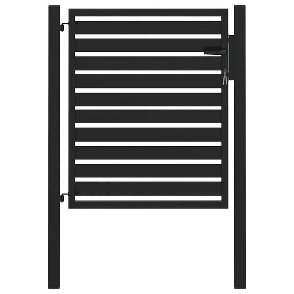 vidaXL Garden Gate Lockable Black 100x100 cm Aluminium