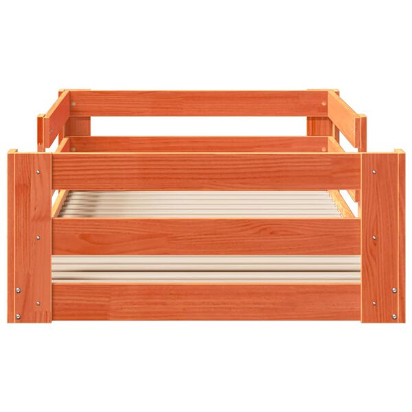 vidaXL Bed Frame without Mattress Wax Brown 90x190 cm Single Solid Wood Pine