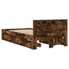 vidaXL Bed Frame with Headboard without Mattress Smoked Oak 90x190 cm Single