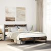 vidaXL Bed Frame without Mattress Smoked Oak 100x190 cm Engineered Wood