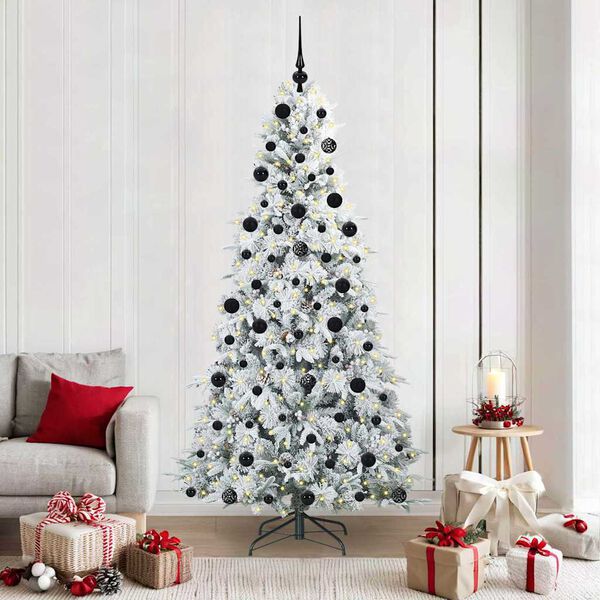 vidaXL Artificial Hinged Christmas Tree Green 210 cm PE and PVC