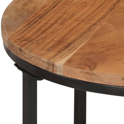 vidaXL Nesting Coffee Tables 3 pcs Solid Wood Acacia and Iron