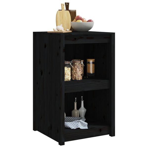 vidaXL Outdoor Kitchen Cabinet Black 55x55x92 cm Solid Wood Pine