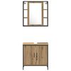 vidaXL Bathroom Furniture Set with Shelf 4 pcs Brown Engineered wood