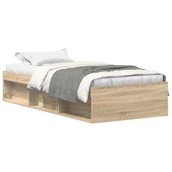 vidaXL Bed Frame without Mattress Sonoma Oak 100x200 cm