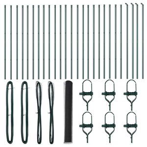 vidaXL Fence Post Grey 50 x 1 m (36 mm mesh) Steel and PVC